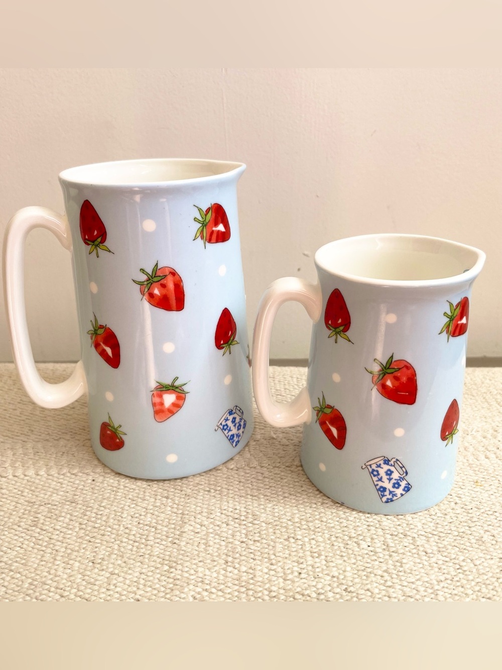 Sophie Allport Blue Strawberries And Cream Pitchers